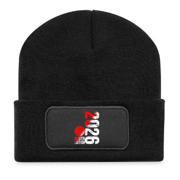 Basketball Master Shirt 2026, red white - Recycled Patch Beanie - black - Front
