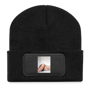 Impressionist Nude Lying Down - Recycled Patch Beanie - black - Front