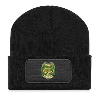 SLOW CIRCLE CREW Clouds - Recycled Patch Beanie - black - Front