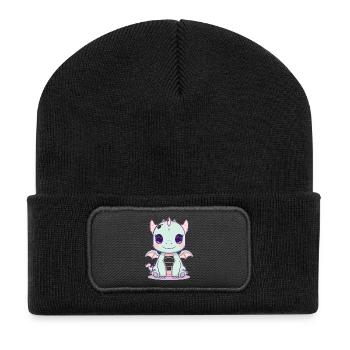 Mint dragon with wings - Recycled Patch Beanie - black - Front