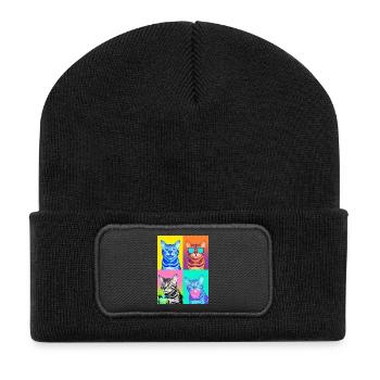 Cats Bengal Cat - Recycled Patch Beanie - black - Front