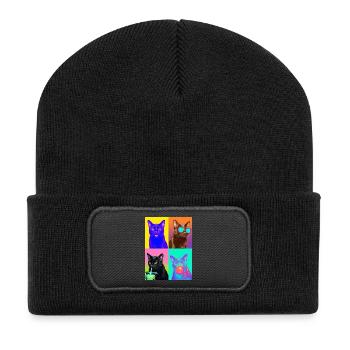 Cats Bombay Cat - Recycled Patch Beanie - black - Front