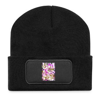 Neon Rosé Tie-Dye Swirl - Recycled Patch Beanie - black - Front