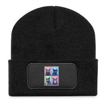 Cats Carthusian Cat - Recycled Patch Beanie - black - Front