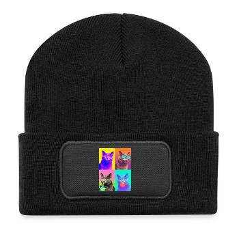 Cats Carthusian Cat - Recycled Patch Beanie - black - Front