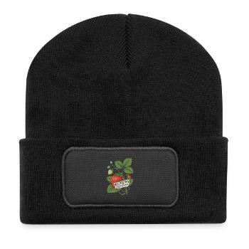 Vintage-botanische Wildbeerabenteuer - Recycelte Patch Beanie - Schwarz - Vorne
