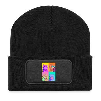 Cats Exotic Shorthair Cat - Recycled Patch Beanie - black - Front