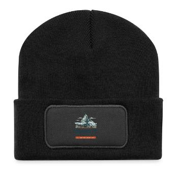 Zermatt Matterhorn Vintage-Reiseabzeichen - Recycelte Patch Beanie - Schwarz - Vorne