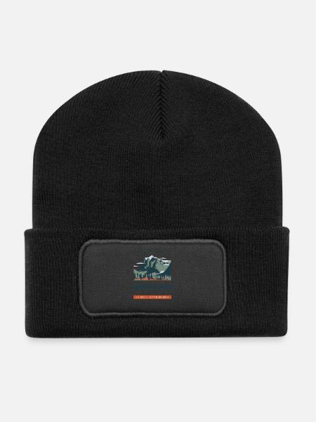 Reiseabzeichen des Gletscherdorfes Grindelwald - Recycelte Patch Beanie - Schwarz