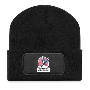Fagott Geschenk Lustiger Spruch Orchester Shirt - Recycelte Patch Beanie - Schwarz - Vorne