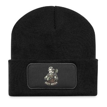 Beet-hoven Gärtner Beethoven Wortspiel - Recycelte Patch Beanie - Schwarz - Vorne