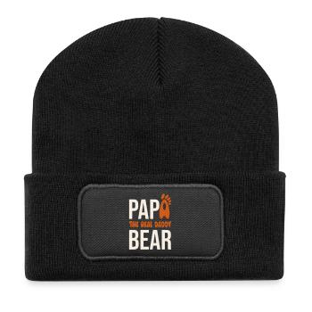 Papa Bear: El Real Daddy - Recycelte Patch Beanie - Schwarz - Vorne