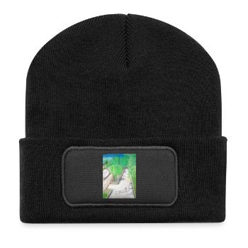 Sorrecalt-Gasse - Recycelte Patch Beanie - Schwarz - Vorne