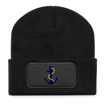 Anker - Recycelte Patch Beanie - Schwarz - Vorne