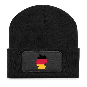 Deutschland - Recycelte Patch Beanie - Schwarz - Vorne