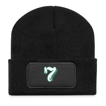 Zahl 7 - Recycelte Patch Beanie - Schwarz - Vorne