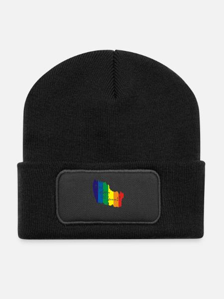 Das Leben ist bunt! - Recycelte Patch Beanie - Schwarz