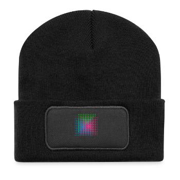 Dots II - Beanie recyclé à patch - noir - Devant