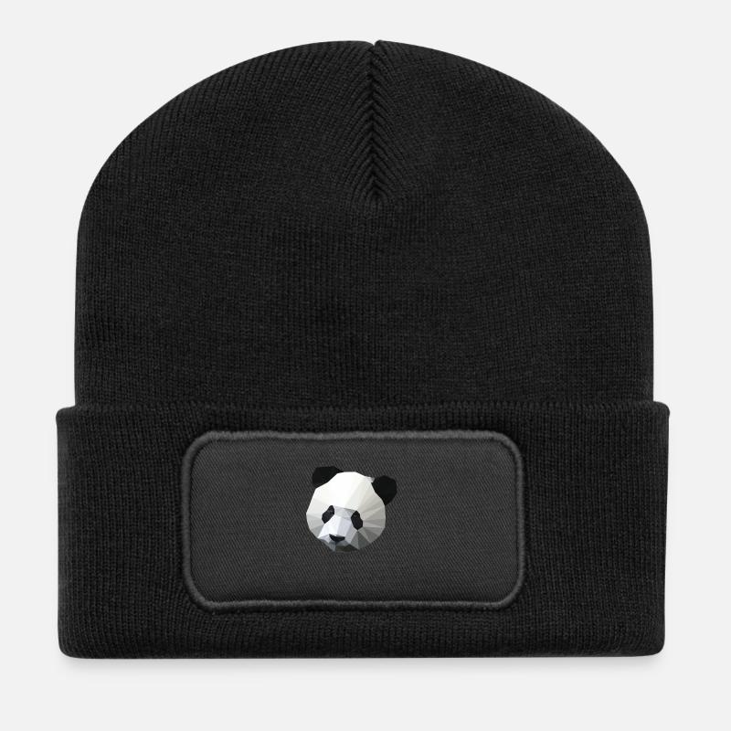 Polygon Panda - Recycelte Patch Beanie - Schwarz