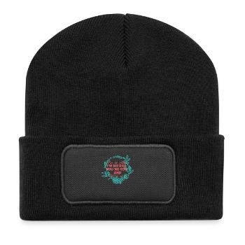 Wedding / Marriage: I'm so glad. I'm me and you're - Recycled Patch Beanie - black - Front