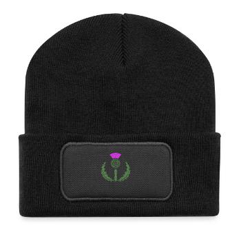 Celtic Knotwork Thistle - Recycled Patch Beanie - black - Front