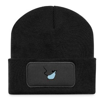 maus - Recycelte Patch Beanie - Schwarz - Vorne