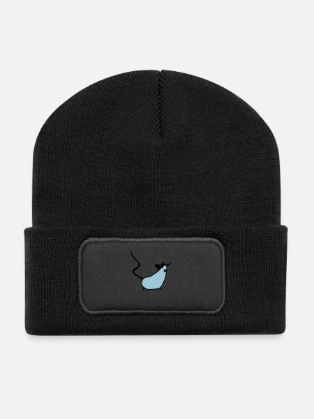 maus - Recycelte Patch Beanie - Schwarz