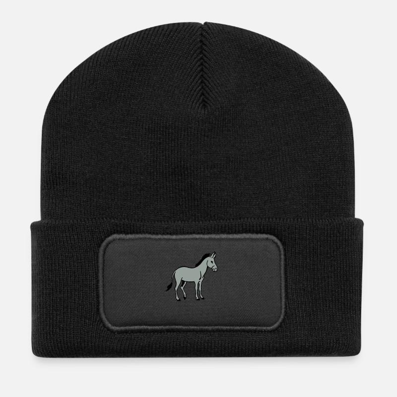 Âne - Beanie recyclé à patch - noir