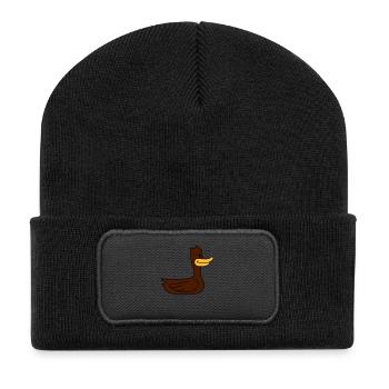 Funny Duck - Recycelte Patch Beanie - Schwarz - Vorne