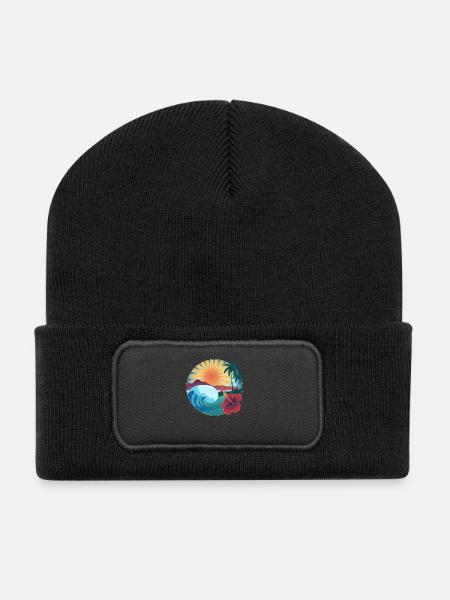 Vibes of Hawaii - Recycelte Patch Beanie - Schwarz