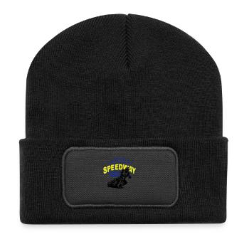 Motorcycle Speedway Racing - Recycelte Patch Beanie - Schwarz - Vorne
