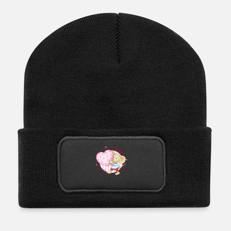 Lillebi mit Herz - Recycelte Patch Beanie - Schwarz