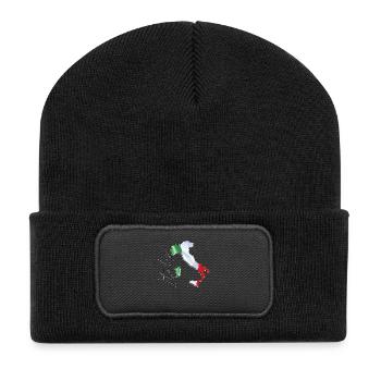 Italy flag on the map of Italy EN - Recycled Patch Beanie - black - Front