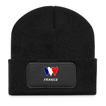 FOOTBALL. SPORT. FRANCE. CHAMPION. BLEU BLANC ROUG - Beanie recyclé à patch - noir - Devant