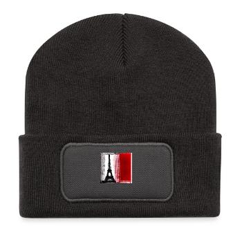 Paris Eiffelturm - Recycelte Patch Beanie - Dunkelgrau - Vorne