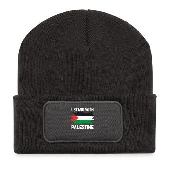 I STAND WITH Palestine - Recycled Patch Beanie - dark grey - Front