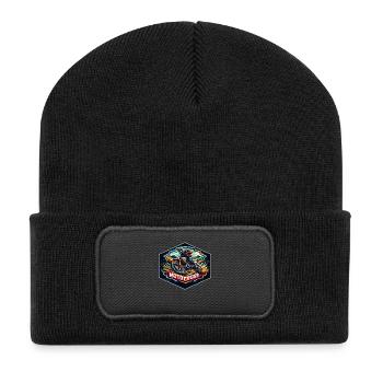Motocross Logo - Recycled Patch Beanie - black - Front