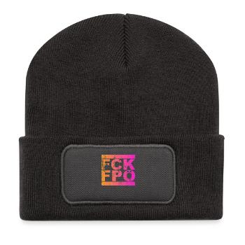 FCK FPÖ - Zeichen setzen gegen Rechts (vintage) - Recycelte Patch Beanie - Dunkelgrau - Vorne