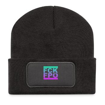 FCK FPÖ - Zeichen setzen gegen Rechts - Recycelte Patch Beanie - Dunkelgrau - Vorne