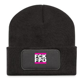 FCK FPÖ - Setting an example against the right - Recycled Patch Beanie - dark grey - Front