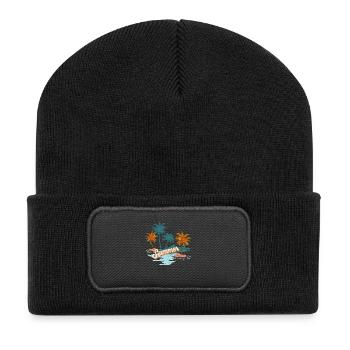 SummerVibes - Design - Recycelte Patch Beanie - Schwarz - Vorne
