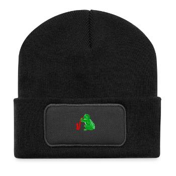 Saxofrog - Recycelte Patch Beanie - Schwarz - Vorne