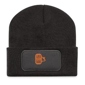 Nur Sommer-Vibes | Tropisches Strand-T-Shirt - Recycelte Patch Beanie - Dunkelgrau - Vorne