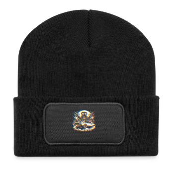 Voiture Vintage - voiture style urbain années 80 - Beanie recyclé à patch - noir - Devant