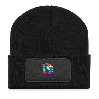 Shark at the Beach in No Worries Cool Mode - Recycled Patch Beanie - black - Front