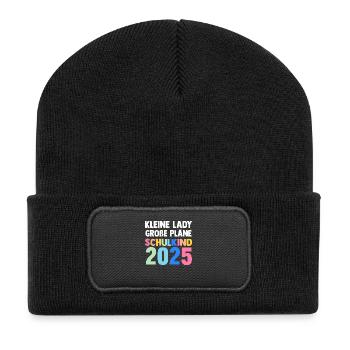 Kita Abschied Erste Klasse Einschulung 2025 - Recycelte Patch Beanie - Schwarz - Vorne