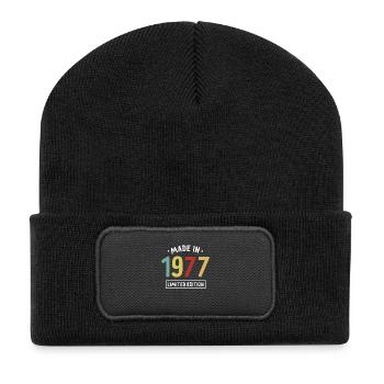 Made in 1977 - Limited Edition - Year of birth - Recycled Patch Beanie - black - Front
