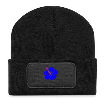 hibiscus - hawaii - Beanie recyclé à patch - noir - Devant