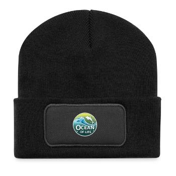 Océan de vie - Beanie recyclé à patch - noir - Devant