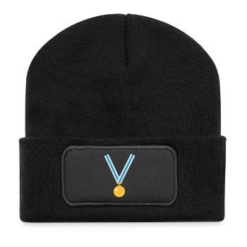 gold_medal_fi_3_clr - Beanie recyclé à patch - noir - Devant